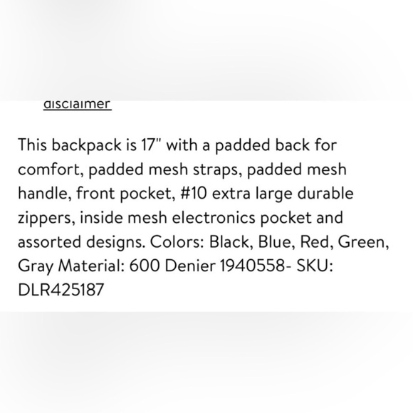 School backpack Multi-Color Adjustable Padded Shoulder Straps - Navy Blue 3 set - Picture 13 of 16